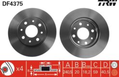 On Fren Dıskı Fıat 500 08 500c 09 Panda 12 Ford Ka 1.3 Tdci 09 0.9-1.2-1.4-1.3dmtj 240.5 - 46788929-51742727