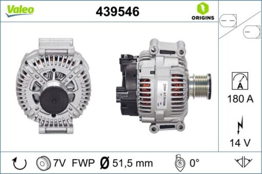 Alternator 14v 180a Mercedes W203 W204 W211 W212 W164 W463 W639 B906 - A6421540402