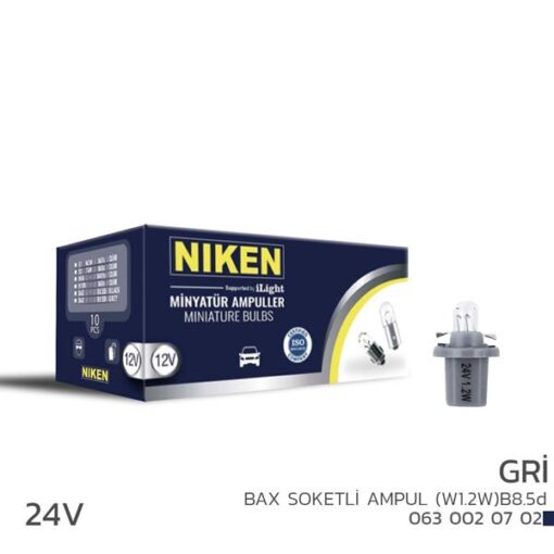 Nıken 24v Bax Soketli Ampul W1.2w B8.5d Gri 10lu - UNIVERSAL