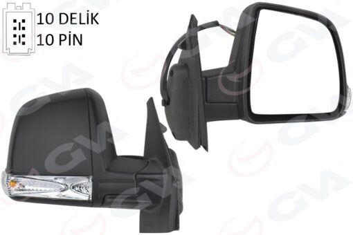 Dış Dikiz Aynası Elektrikli Sağ Doblo Iıı 2011 Md. Sinyalli Katlanır / Power Flok Desenli 10 Fiş - 735645699
