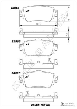 Arka Fren Balata Renault Kadjar 15 Koleos Iı 18 / Nıssan Qashqaı 1.6l Dci R9m Dizel 11- / X-traıl 1.6l Dci T32 12- - 440605889R-440606633R-D40604CA0A