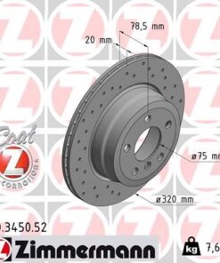 Fren Dıskı Arka Bmw X5 E70 Lcı F15 X6 E71 F16 Delikli - 34216793247-34216886479
