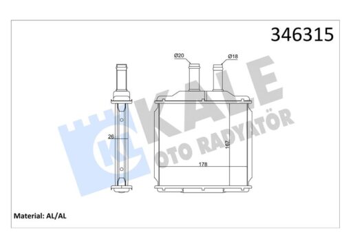 Kalorifer Radyatörü Daewoo Nubıra 1.6l F16d3 J200 03- / Chevrolet Lacettı J200 05- - Aleminyum - P96554446