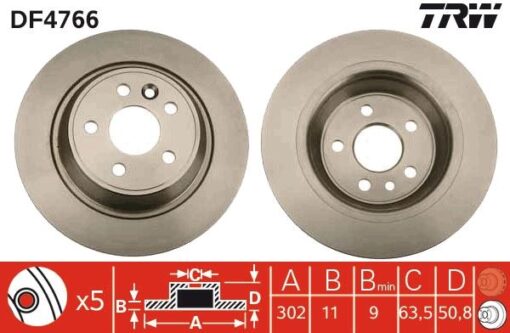 Arka Fren Dısk Aynası Mondeo Iv S Max Galaxy 07 14 Kuga I 08 12 / Evoque 12-18 302mm - 6G912A315BA-1405500-1379931