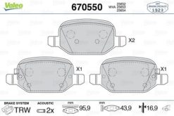 Arka Fren Balatası Fıat 500l 12 0.9 1.3dmtj 1.4 1.6d Mtj - 77366456-77366457-77366993