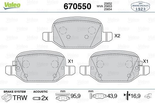 Arka Fren Balatası Fıat 500l 12 0.9 1.3dmtj 1.4 1.6d Mtj - 77366456-77366457-77366993