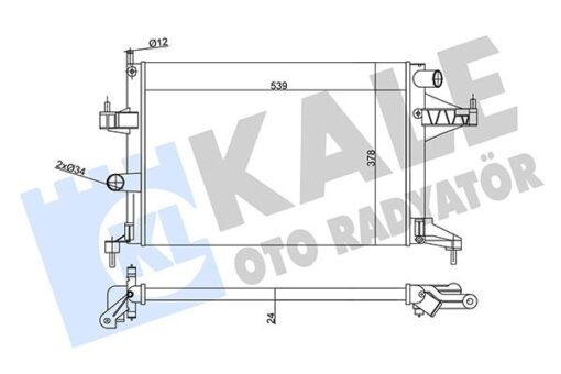 Su Radyatörü Opel Corsa C 1.4 1.8 00 Combo 1.6 1.6cng 01 Tıgra 1.8 04 Mt Ac Nac Mekanik 539x378x24 95513833-9196689 - 24445163-9201956-1300237-1300333