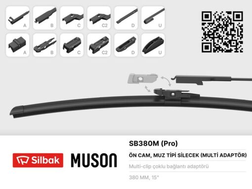 Silecek Süpürgesi Muz Tipi Grafitli 380mm 6 Aparatlı - 2T1A 17402 BC-2T1A 17402 BB
