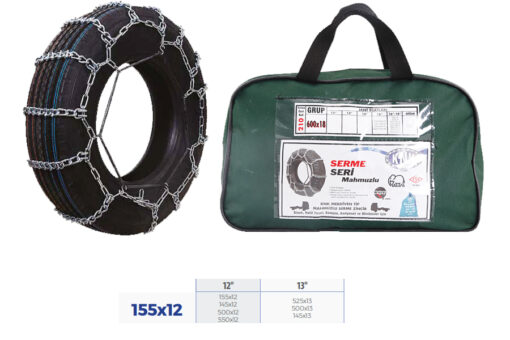 Patinaj Zinciri Binek Ve Hafif Tic.araç Serme 12-13 Jant 155x12 Zincir Ebatları İçin Resime Bakınız