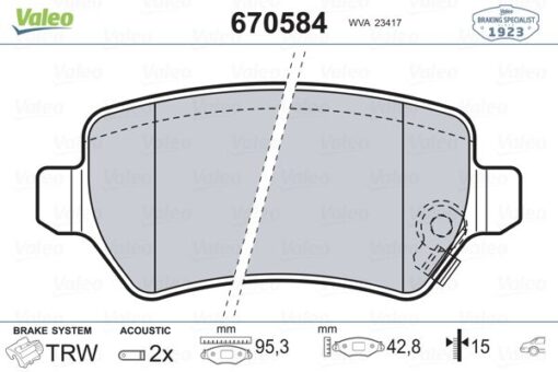 Arka Balata Astra G 98 Astra H 05 Merıva 03 Zafıra 00 Combo 02 Fte Kırmızı Kutu - 93188727-1605967-1605086-WVA23415