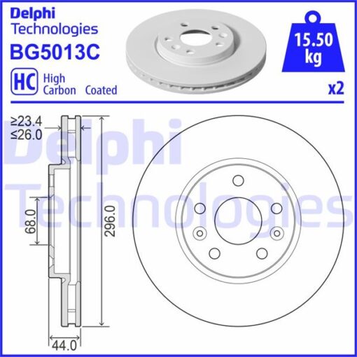 Ön Fren Diski Renault Megane Iv 15 Talısman 15 Dış Çap:296mm K:26mm Y:44mm 5 Delik - 402062000R