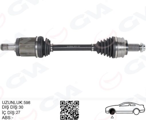 Komple Aks Ön Sol Bmw X3 E83 04 11 598mm - 31607529201-31603450565-31603450563