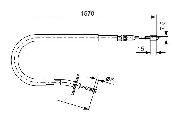 Fren Halatı Arka Sol Mercedes Sprınter B904 96 06 1565mm/1390mm - A9044200585