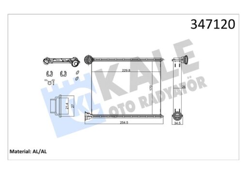 Kalorifer Radyatörü 308 1.4 16v-1.6 16v 07 C3 1.4vtı 09 Kilimalı-kilimasız Araçlar İçin - 6448.S4-6448.V6
