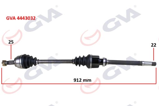 Komple Aks Sağ Peugeot 307 1.4i Man. 00-07 912mm - 9636786880-3273.AH-3273.AJ