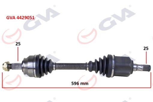 Komple Aks Sol Doblo 1.6 Mjt At/mt 10- 596mm - 51815194-51933669