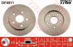 Arka Fren Aynası Aurıs-corolla 1.33-1.4-1.6-1.8 259x9x5dlxhavalı - 4243112260