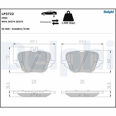 Fren Balatası Arka Mercedes W206 S206 C254 W223 V223 - A0004209305