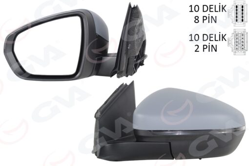 Dış Dikiz Aynası Sol Elektrikli Katlanabilir Isıtmalı Sinyalli Astarlı Konveks Psa 3008-4008 16-23 - 1635224580