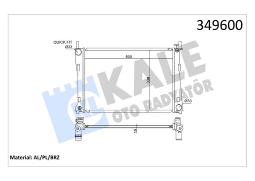 Motor Su Radyatoru Fıesta V Fusıon 01 08 1.25 1.4 16v 1.6 16v Mazda Iı 1.4 16v 1.6 16v 02 Olcu 500 358 16 - 4S6H8005DA-1141490-1214785-1222562