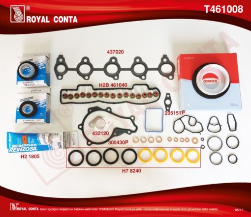 Motor Takım Conta Reınz Keçeli S.lastikli Tam Tk. Skcsiz Focus Iı 1.6 Tdcı 04 11 Fıesta 1.6 Tdcı 02 08 Fusıon 1.6 Tdcı 04 14 Volvo C30 06 12 S40 Iı 06 12 S80 Iı 06 12 V50 05 12 V70 Iıı 09 11 1.6d-206 - 3M5Q6008AA-0197.07