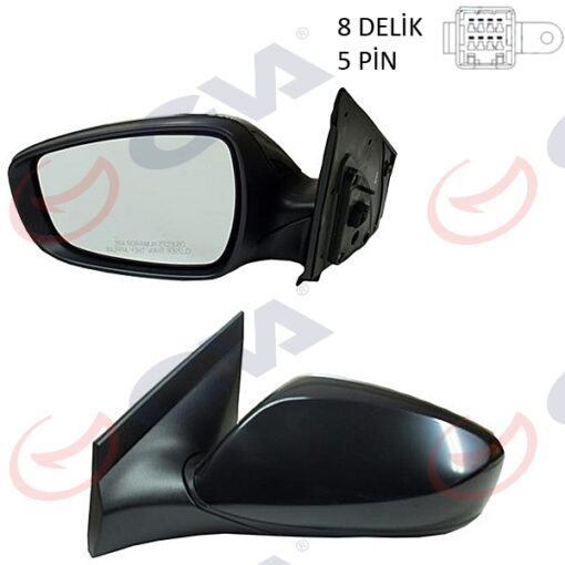 Dış Dikiz Aynası Sol Blue 12 Elektrikli Isıtmalı Siyah Kapak Düz Cam 5 Fiş Vm-6451el - 876101R110