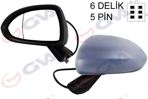 Dış Dikiz Aynası Sol Corsa D 06 Elektrikli Isıtmalı Astarlı Asferik 5 Fiş Vm-964ehpal 13187615 - 6428249-6428253-13203386