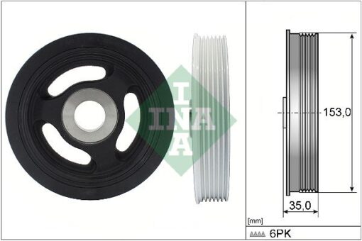 Krank Kasnağı P206-p207-p208-p308-p508-p3008-p5008-partner-c2-c3-nemo C4-c5-berlıngo 1.4-1.6 Hdı Ford Focus Iı-ııı - Galaxy - Grand C-max - Tourneo Connect - Transit 1.6 Tdcı - 0515.T3-1369546-AV6Q6B319AA