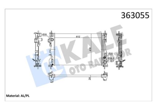 Alfa Romeo Gıulıetta 940 1.4 Tb 10 Ac Mt Mekanik 612x416x24 Su Radyatörü - 50514466-50514472