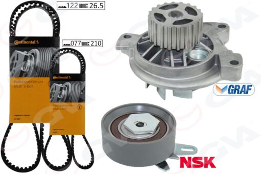 Devirdaimli Triger Seti 122x26.5 Transporter T4 2.4d 90-03 Aja K065323xs 2 Kayış 1 Gergi - 074198119A-074198119F-074198119J