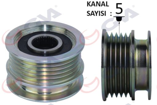 Alternatör Kasnağı Rulmanlı Megane-clıo Iı-kangoo-twng-symbol Iı 01- 5 Kanallı K9k-k4m - 8200113636