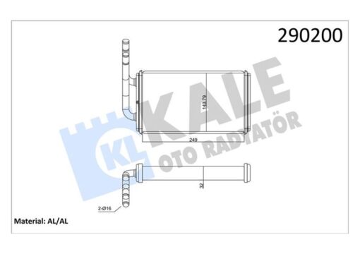 Kalorıfer Radyatoru Transıt 2.0 2.5d 85 92 T12 T15 92 00 Alımınyum Brazıng - 95VW18476AC-95VW18476AB