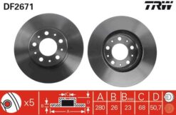 Ön Fren Aynası Volvo 850 91-97 -s70-c70-v70-960-2.0-2.5-2.5 20v-2.5tdı 97 280x26x5dlxhavalı - 271788-31262092-272312
