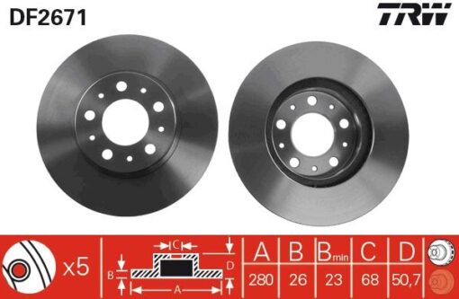 Ön Fren Aynası Volvo 850 91-97 -s70-c70-v70-960-2.0-2.5-2.5 20v-2.5tdı 97 280x26x5dlxhavalı - 271788-31262092-272312