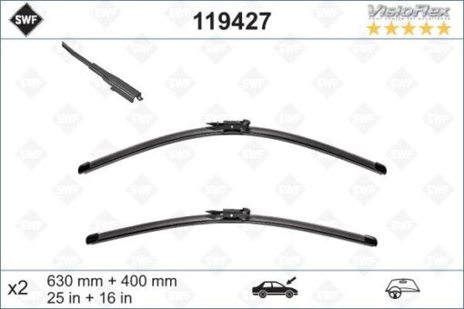 X Silecek 60 40cm X2 Flatblade-muz Tipi Bmw 3 Seri E92 Nıssan Qashqaı 2007-2013 Swf 119427 - 61612159629-28890JD910-28890JD900