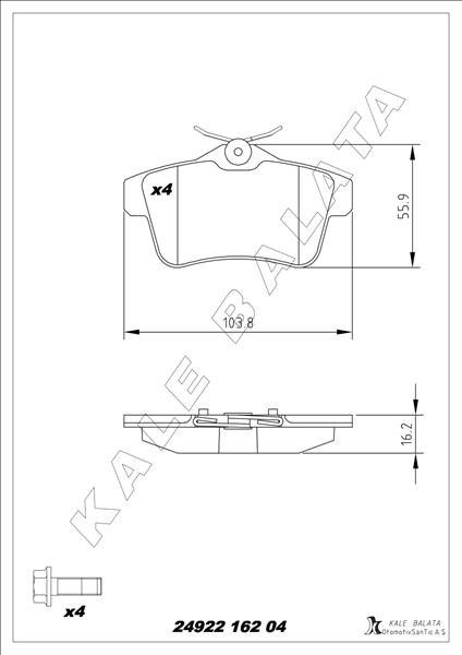 Arka Fren Balatası Peugeot P3008 09 16 P5008 09 17 P508 10 18 P308 Gtı-rzc 10 14 Cıtroen C4 09 16 Ds4-ds5 11 15 - 1608681680-4254.46-4254.44-4254.35