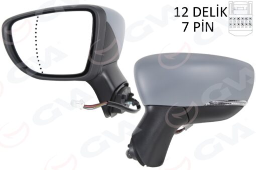 Dış Dikiz Aynası Sol Eletrikli Isıtmalı Sinyalli Astarlı Asferik Captur 17- - 963028590R