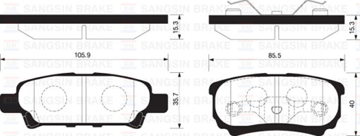Arka Balata Outlander 2.0 4wd-2.4 4wd 03 Lancer Estate-wagon 03 Gdb3341-gdb4143 - MN116929-MR955068-WVA24014