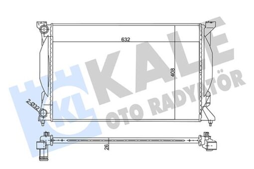 Radyatör Audı A4 00-04 08 A6 01-05 Exeo 08 Al/pl/brz 632x408x26 - 8E0121251A