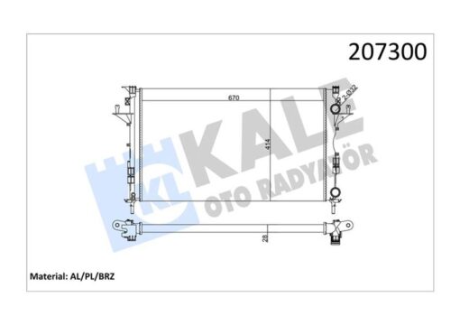 Radyatör Lgn Iı 1.6-1.8-2.0-1.9 Dcı Ac Mek Otom 670x399x26 2 Sıra Al Sistem - 8200008764