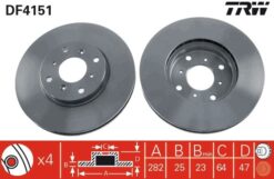 Ön Fren Diski Hava Kanallı Honda Accord 1.8l F18b2 Cg8 Euro 99-02 282 Çap X 4 Bijon - Takım Disk Fiyatıdır - 45251S1AG00-45251S1AE40-45251S1A305
