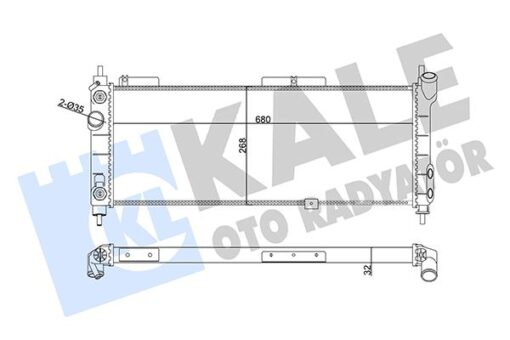 Su Radyatörü Opel Corsa B-combo-tıgra 1.2ı 1.4ı 1.6ı 16v 93 At Ac Mekanik 680x268x32 - 1300152-1300153-52459322