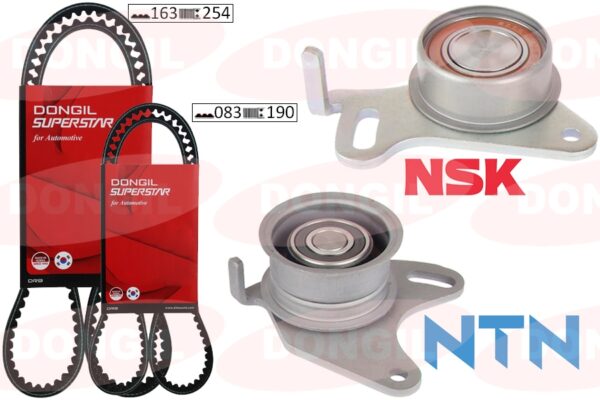 Triger Kayış Seti Eksantrik Seti Hyundaı H100 2.5l D4bx 4d55 Panelvan. Kamyonet E.m. 88-96 / Mıtsubıshı L200 L300 2.5l 4d56 8v E.m. 86-99 2 Kayış 2 Rulman 163x250 083x190 - 2431242101-2335642011-2431742000