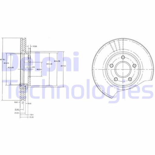 On Fren Dısk Aynası Connect 1.8tdcı 02 13 Abs Lı 278x24x5dl Havalı - 2T141125CC-1361298-1361300