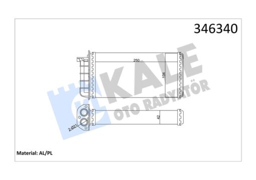 Kalorifer Radyatörü Bravo 95-01 Brava 95-01 Marea 96-02 250x140x42 - 46721967-46722359-46722546