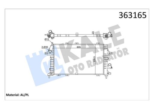 Brazıng Versiyonu Kl371300 Opel Astra H 1.3/1.7/1.9 Cdtı 04 Zafıra 1.7/1.9 Cdtı 05 Mt Ac/na C Mekanik 605x376.5x23 Su Radyatörü - 13143570-1300269-13128925-1300271