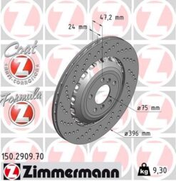Fren Diski Arka Sol Bmw M5 F10 M6 F12 F13 F06 Havalı Delıklı Cıft Parcalı - 34112284103