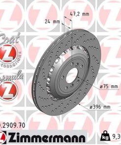 Fren Diski Arka Sol Bmw M5 F10 M6 F12 F13 F06 Havalı Delıklı Cıft Parcalı - 34112284103