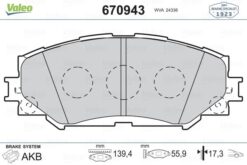 Ön Fren Balata Toyota Aurıs. Corolla 1.6l 1zr-fe Zre151 07-11 / 1.33l 1nr-fe Nre150 6 Vites 10-12 - 0446542160-0446512610-0446502220