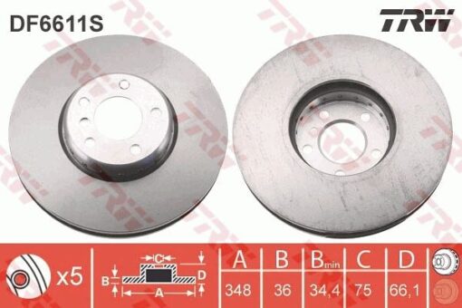 Fren Dıskı On Adet Sol Bmw F10 F01 F06 F07 F12 F13 - 34116785669